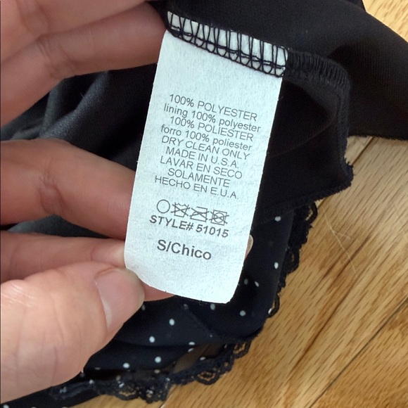 Forever 21 Black Midi Dress with Dotted Pattern - Picture 3 of 5